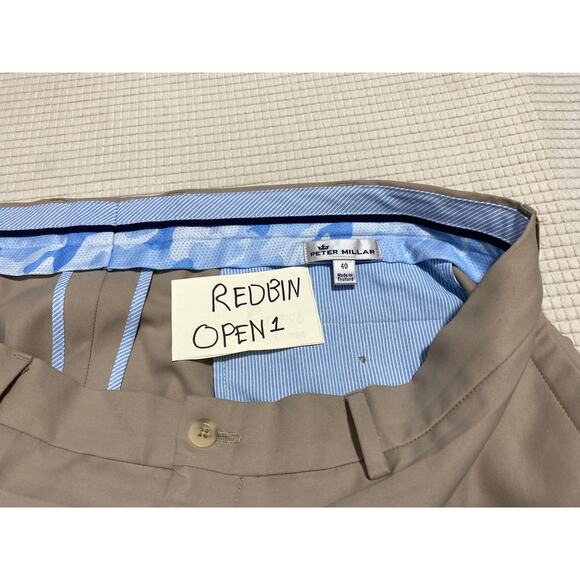 Peter Millar Mens Golf Shorts 9" inseam Beige Performance Hybrid Size 40 - Picture 3 of 7